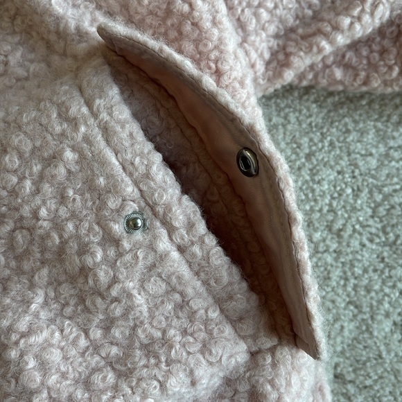 Anthropologie Pink Rose Sherpa Fleece Full Zip Lined Jacket Women‎ Size Large - Picture 8 of 15